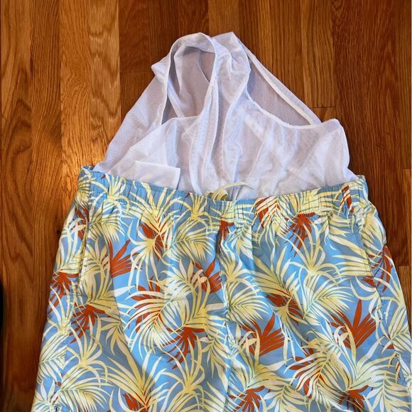 Laguna Originals Mens Swim Trunks Pull On Tropical Leaf Print Blue Size XXL NWOT - Picture 8 of 11